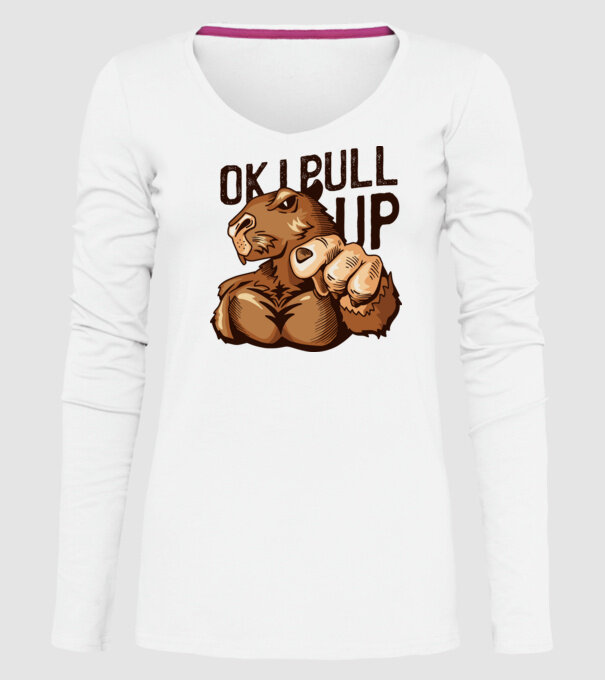 Muscular Capybara - capibară model alb pe tricou