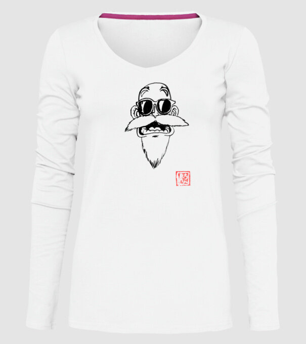 muten roshi art model alb pe tricou