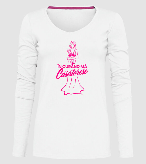 În curând mă căsătoresc model alb pe tricou