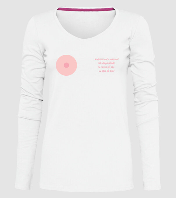 în fiecare oră o persoană este diagnosticată cu cancer de sân. ai grijă de tine! model alb pe tricou