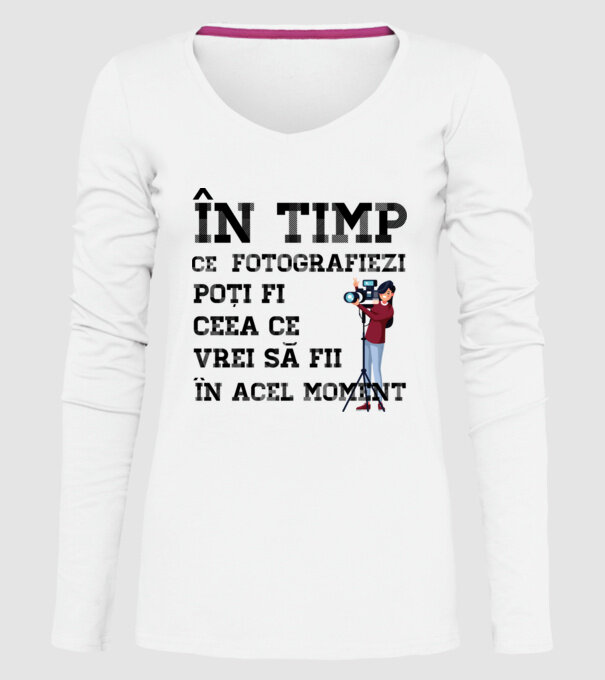 în timp ce fotografiezi poți fi ceea ce vrei să fii - în acel moment model alb pe tricou