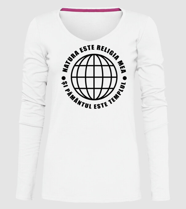 Natura este religia mea model alb pe tricou