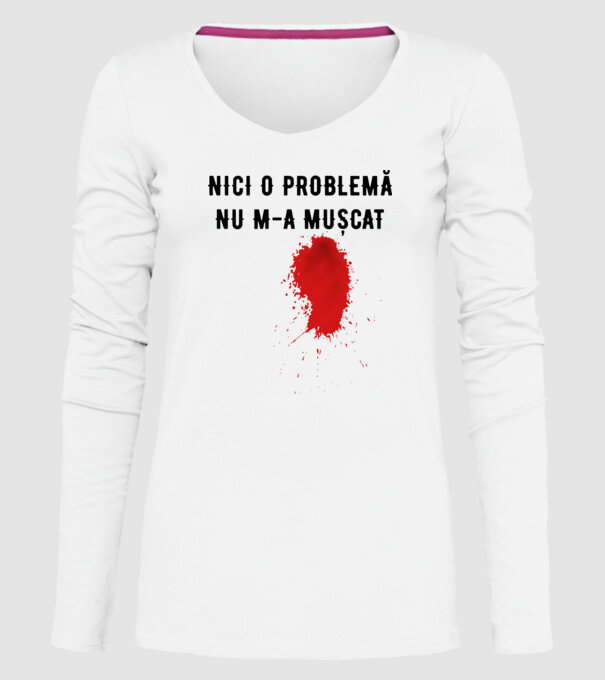 Nici o problemă, nu m-a mușcat model alb pe tricou