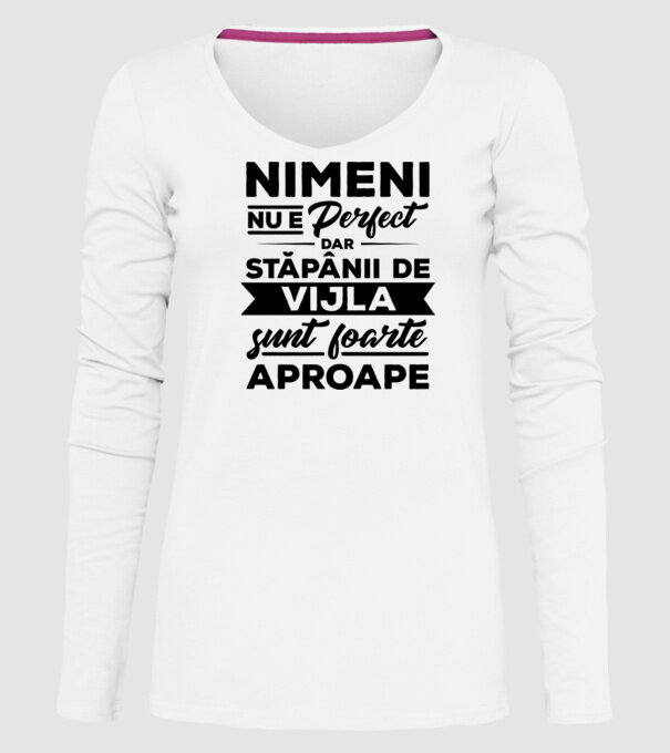 nimeni nu e perfect, dar stăpânii de vijla sunt foarte aproape model alb pe tricou