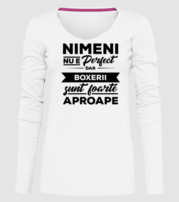 nimeni nu e perfect, dar boxerii sunt foarte aproape model alb pe tricou