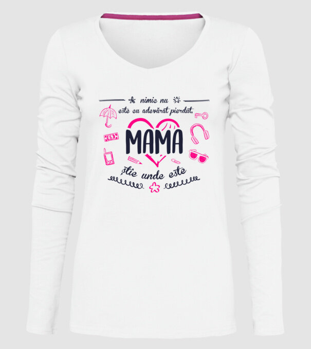 nimic nu este cu adevărat pierdut, mama știe unde este model alb pe tricou