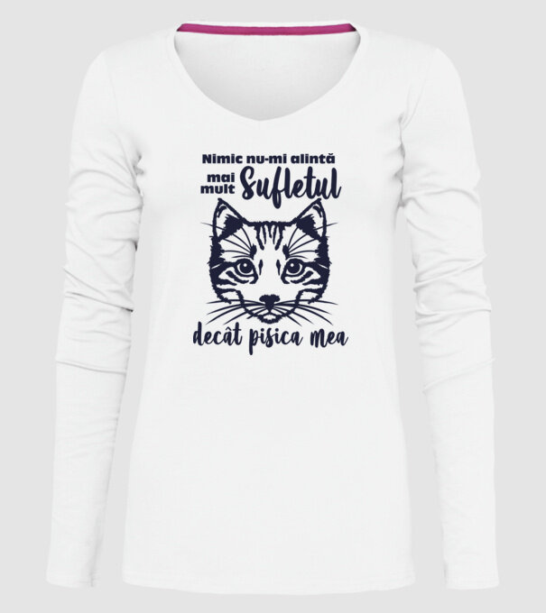Nimic nu-mi alintă mai mult sufletul decât pisica mea model alb pe tricou