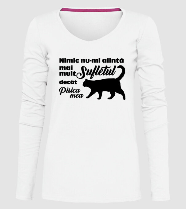 Nimic nu-mi alintă mai mult sufletul decât pisica mea model alb pe tricou