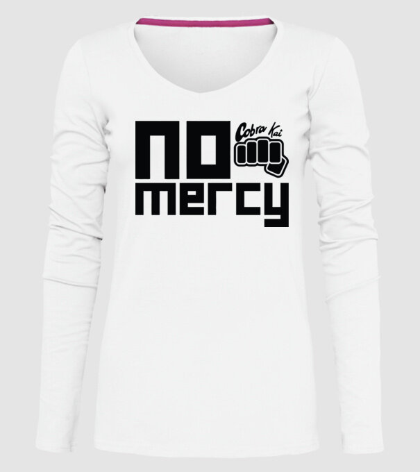No mercy cobra kai model alb pe tricou