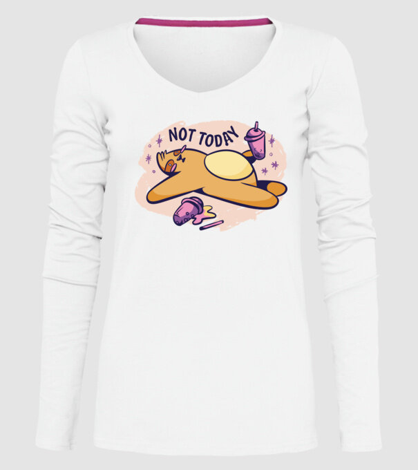 Not today model alb pe tricou