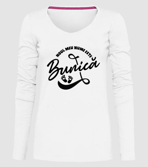 Noul meu nume este Bunică model alb pe tricou