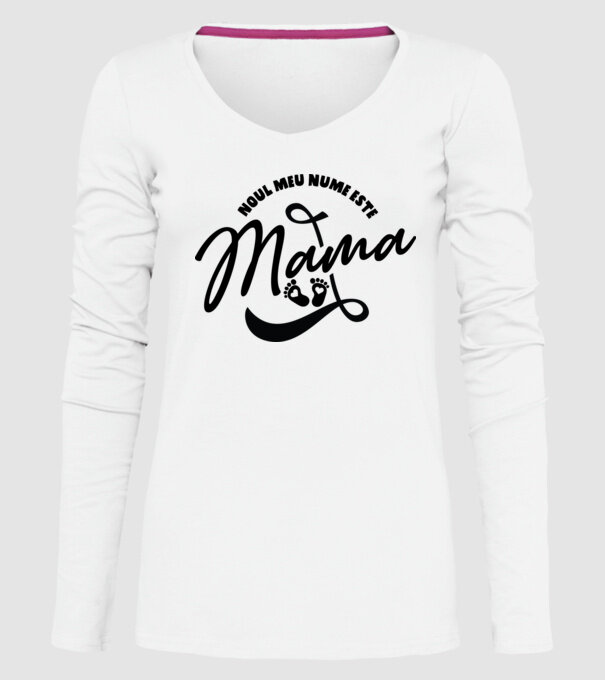 Noul meu nume este Mama model alb pe tricou