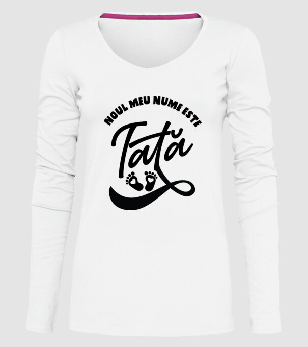 Noul meu nume este Tată model alb pe tricou