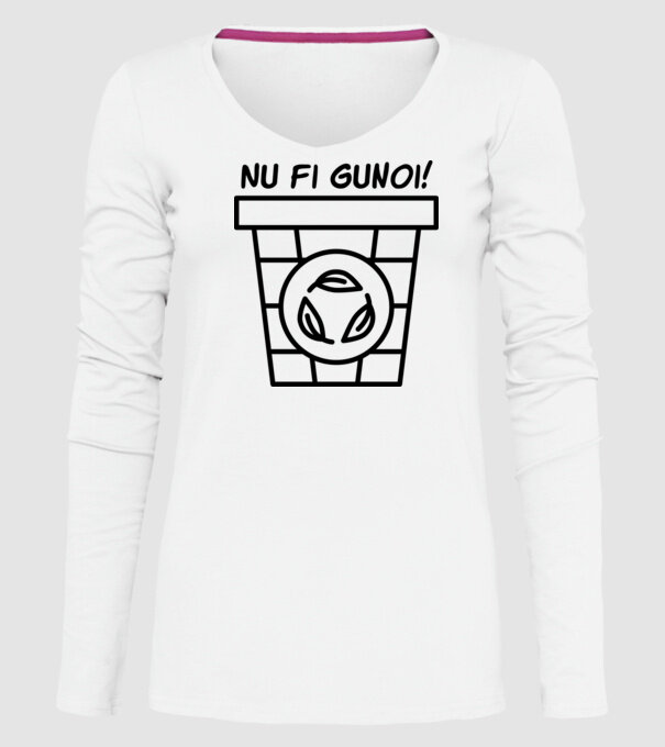 Nu fi gunoi model alb pe tricou