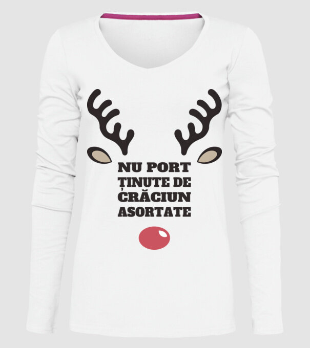 Nu port ținute de crăciun asortate crăciun chiar căprioară Alb model alb pe tricou