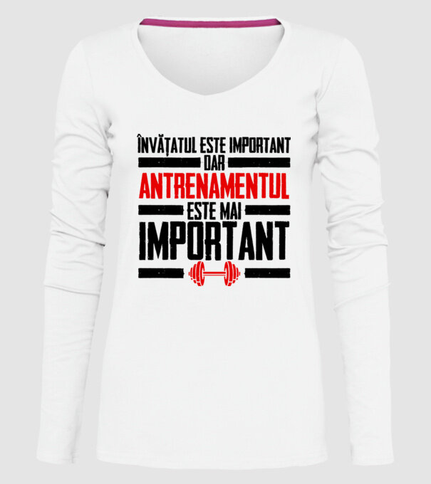 învățatul este important, dar antrenamentul este mai important model alb pe tricou