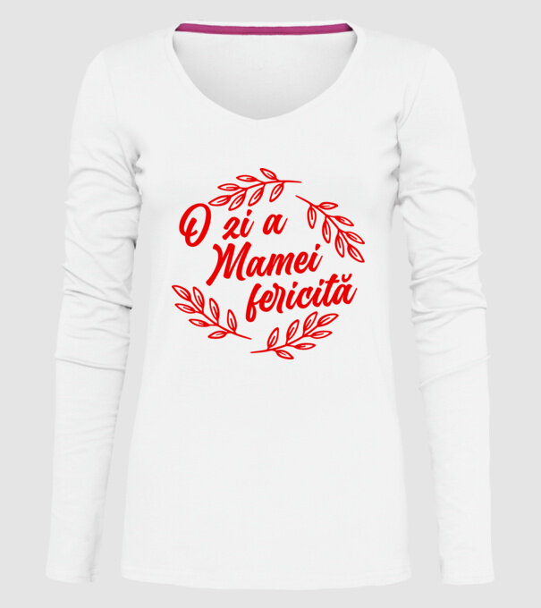 O zi a mamei fericită model alb pe tricou