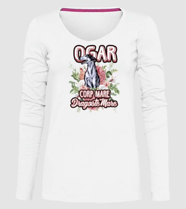 Ogar - picioare lungi dragoste multă model alb pe tricou
