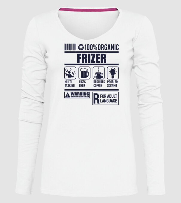Organic_FRIZER model alb pe tricou