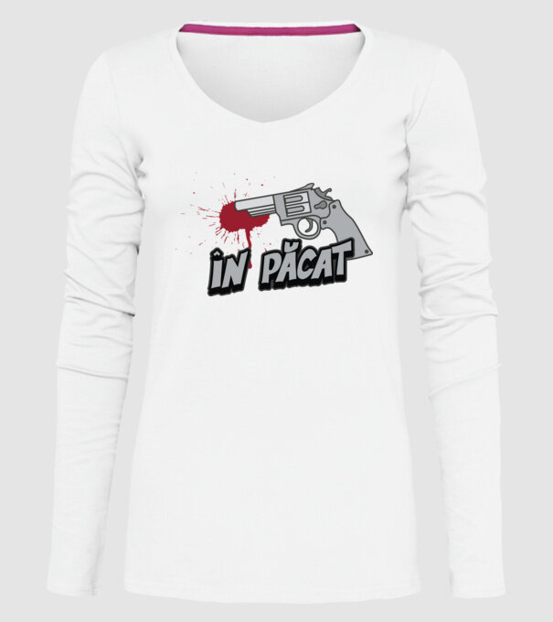 în păcat model alb pe tricou