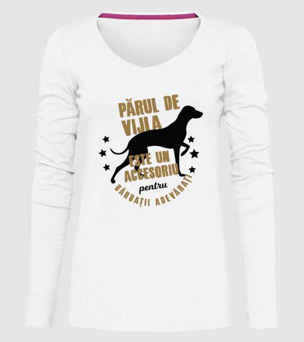 părul de vijla este un accesoriu pentru bărbații adevărați model alb pe tricou