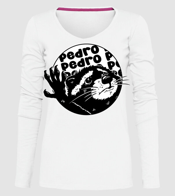 Pedro circle model alb pe tricou