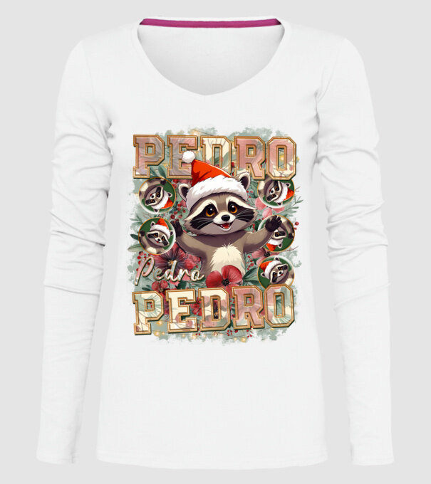 Pedro pedro flower xmas model alb pe tricou