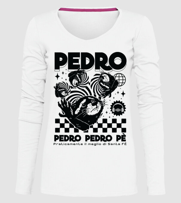 Pedro techno model alb pe tricou