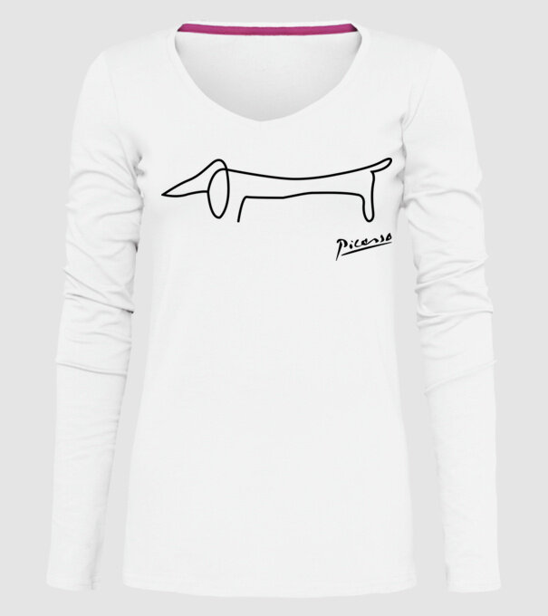 Picasso model alb pe tricou