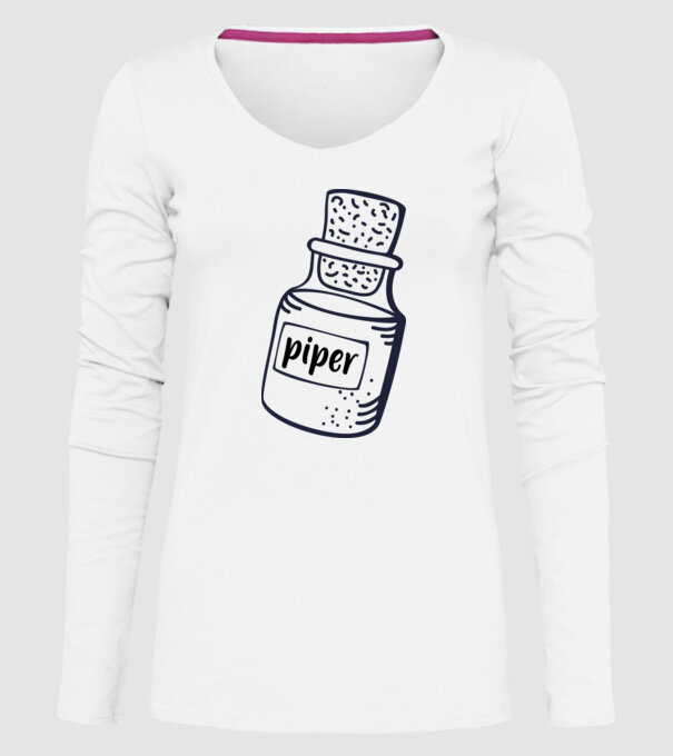 piper model alb pe tricou