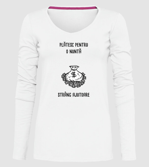 plătesc pentru o nuntă, strâng ajutoare model alb pe tricou