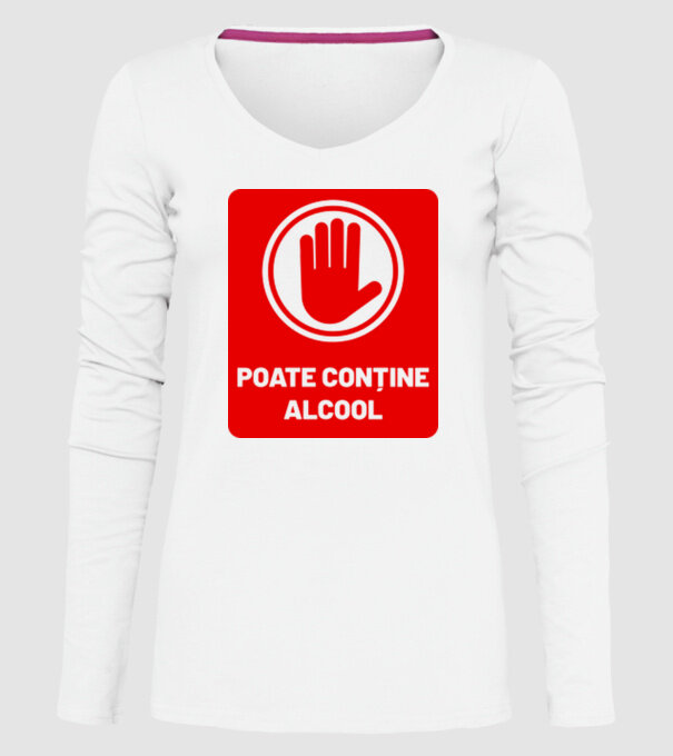 poate conține alcool model alb pe tricou