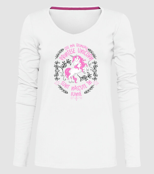Cele mai frumoase prințese unicorn sunt născute în Iunie model alb pe tricou