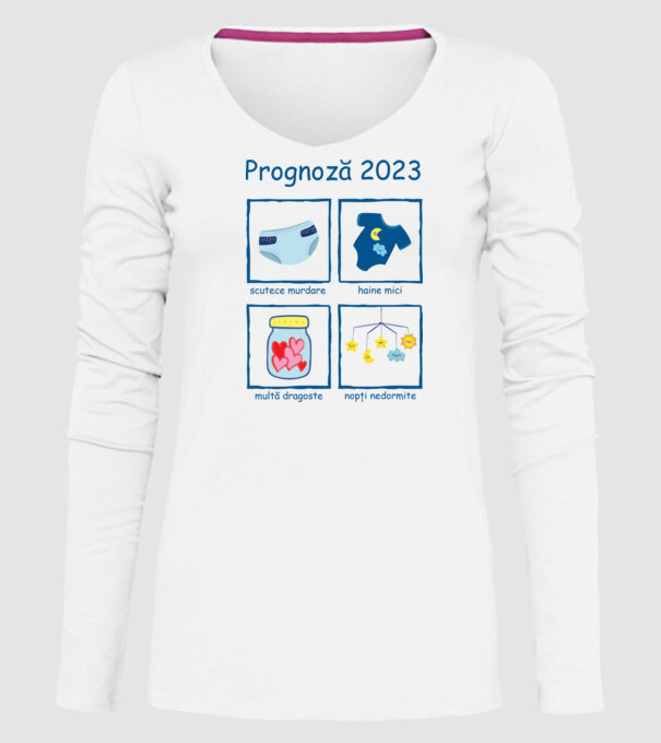 Prognoză 2023 model alb pe tricou