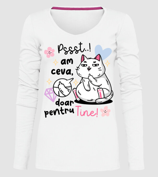 Pssst, am ceva doar pentru tine! model alb pe tricou