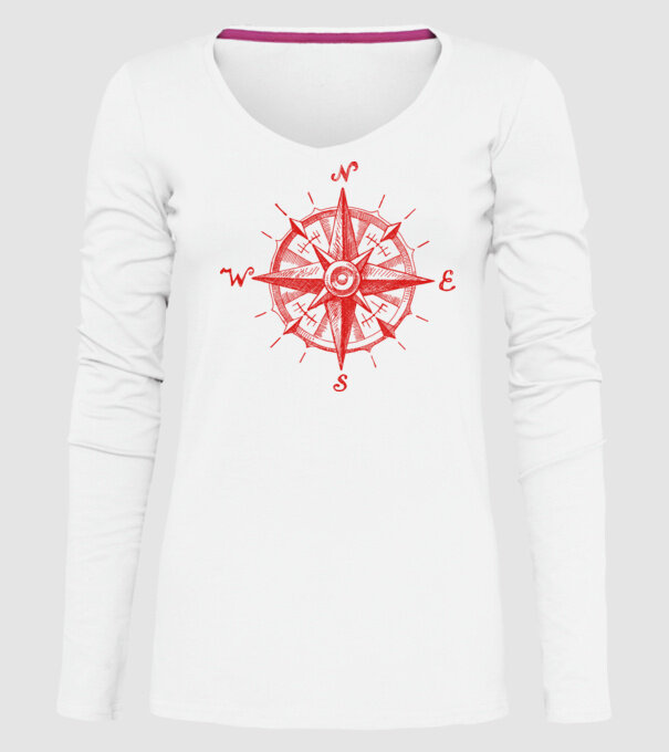 Puncte cardinale model alb pe tricou