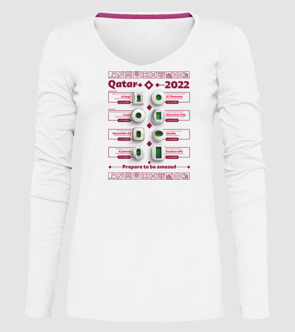 Qatar 2022 Stadiums white model alb pe tricou