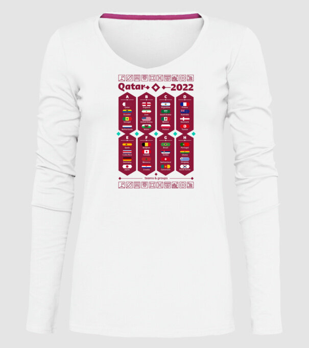 Qatar 2022 teams - groups white model alb pe tricou