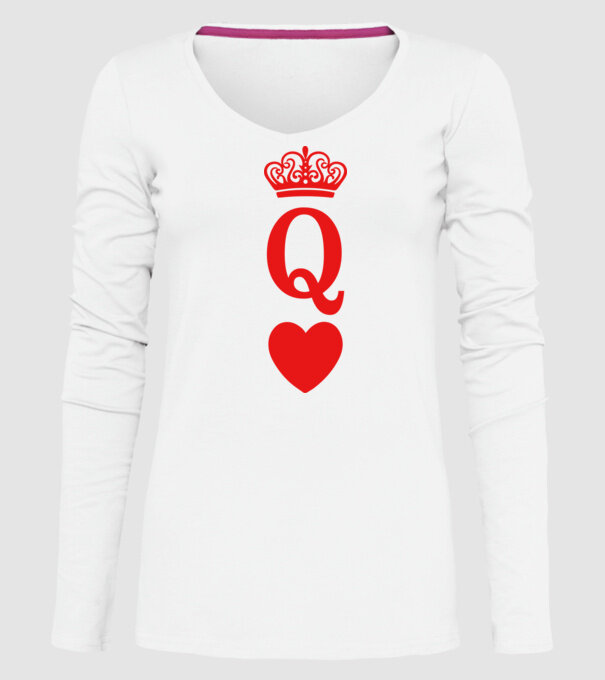 Queen model alb pe tricou