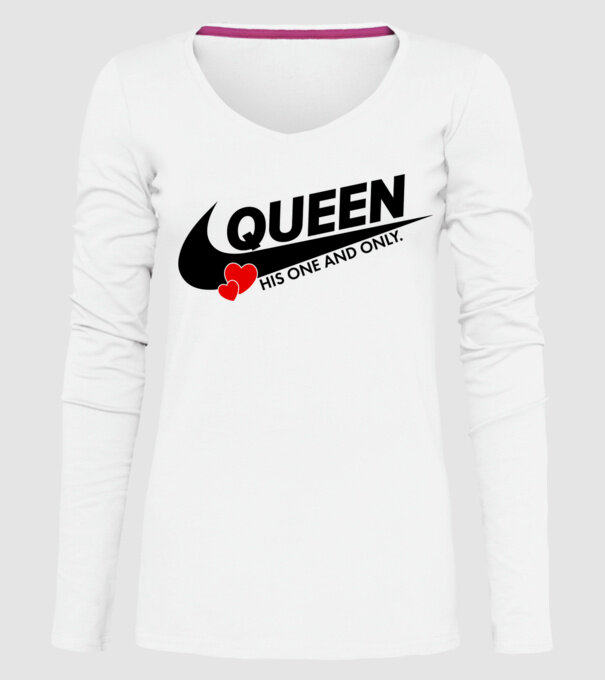 Queen model alb pe tricou