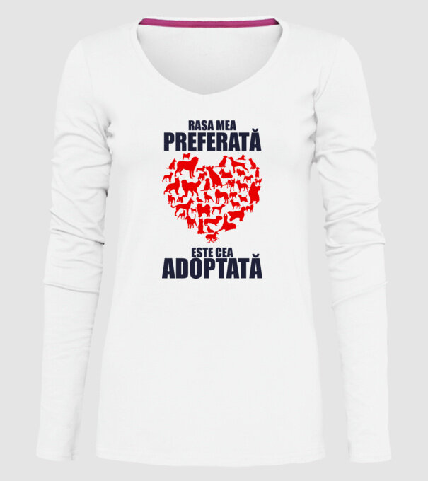 Rasa mea preferată este cea adoptată model alb pe tricou