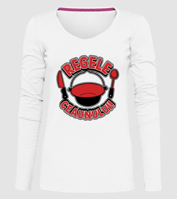 Regele - ceaunului! model alb pe tricou
