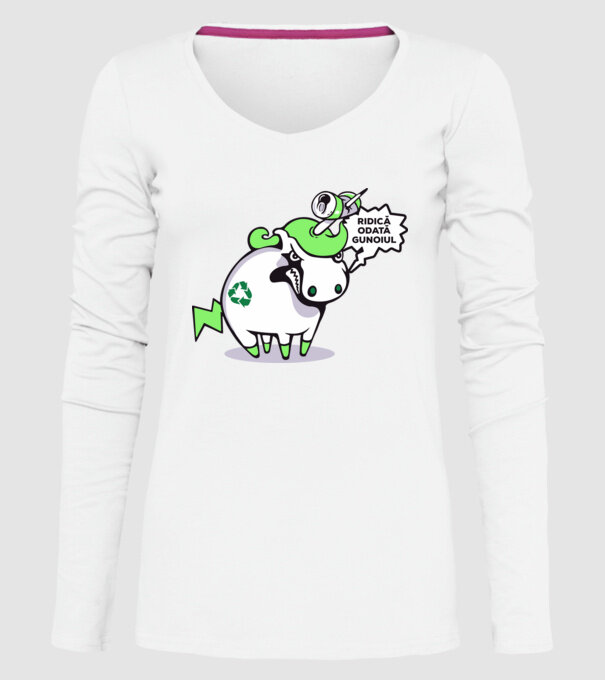 Ridică odată gunoiul model alb pe tricou
