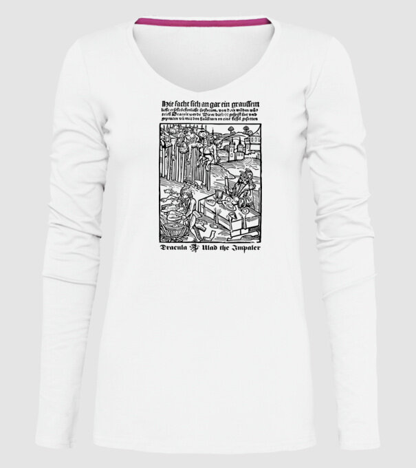 România dracula dark model alb pe tricou