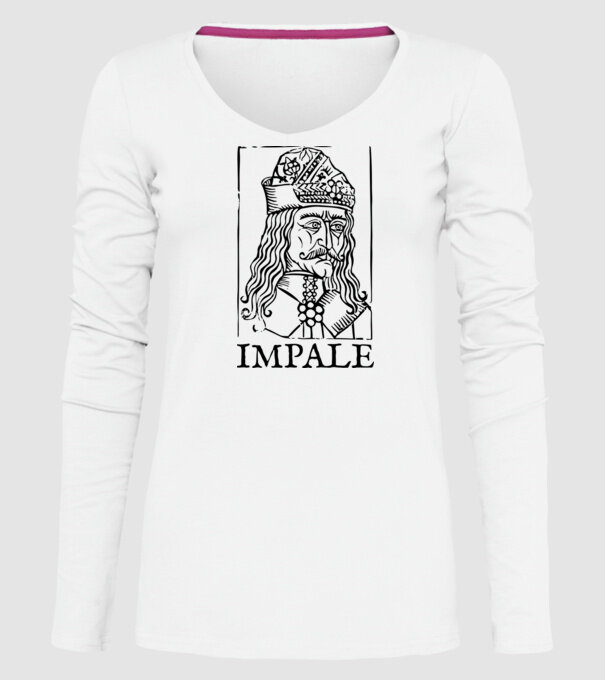 România dracula impale model alb pe tricou