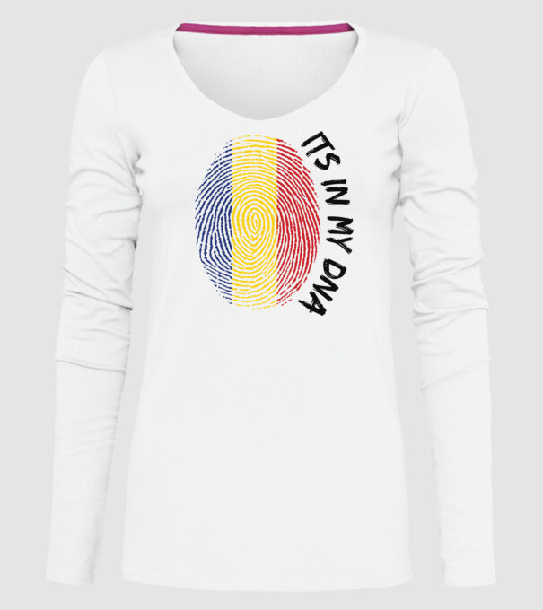 România fingerprint model alb pe tricou