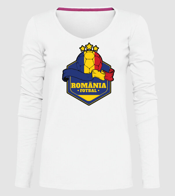 România Fotbal model alb pe tricou