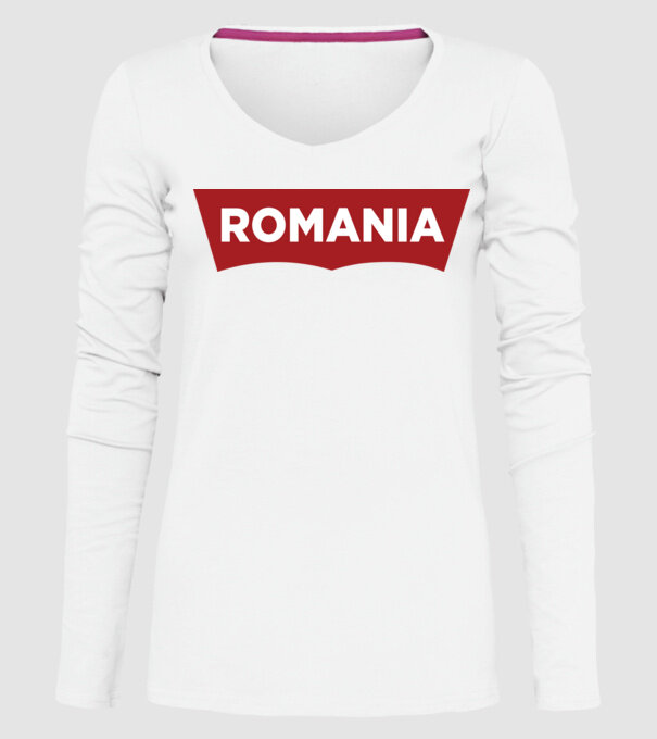 România levis model alb pe tricou
