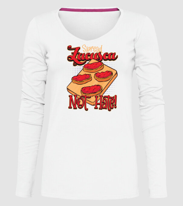 România Zacusca model alb pe tricou