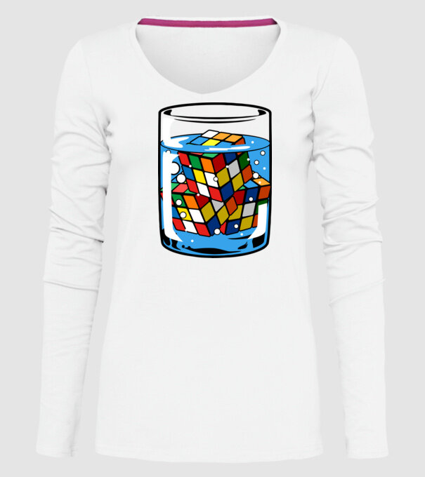 Rubik Ice model alb pe tricou
